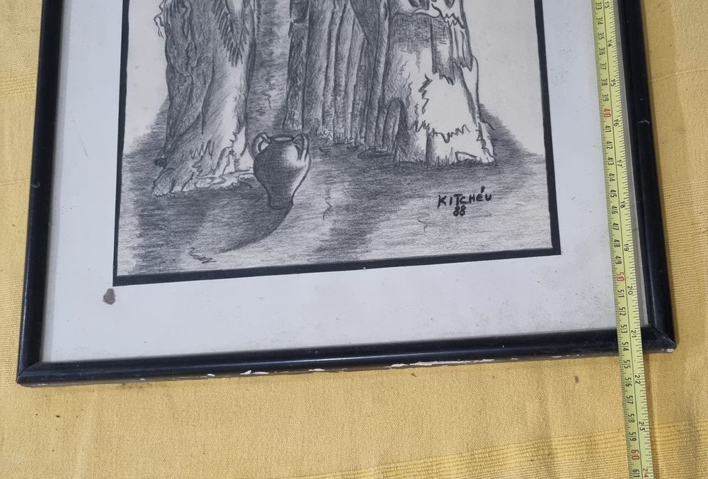 Quadro Desenho a Mão parede medidas nas fotos