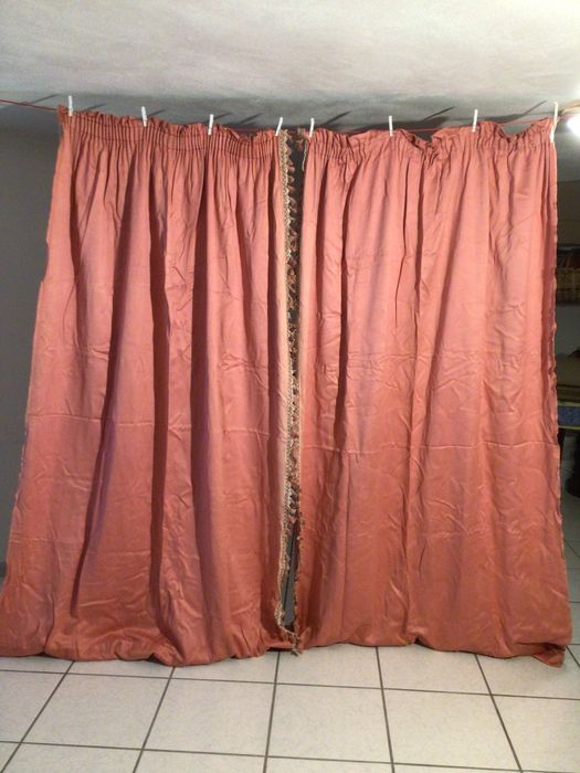 Cortinados 4 pendentes, cor rosa claro