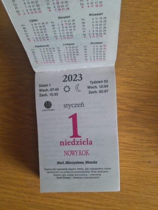 Kartka z kalendarza 2023 rok
