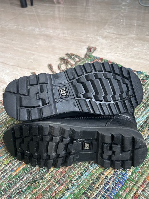 Черевики чоловічі (унісекс) чорні шкіряні caterpillar (cat footwear) модель deplete wp (waterproof мембрана) 40 розмір