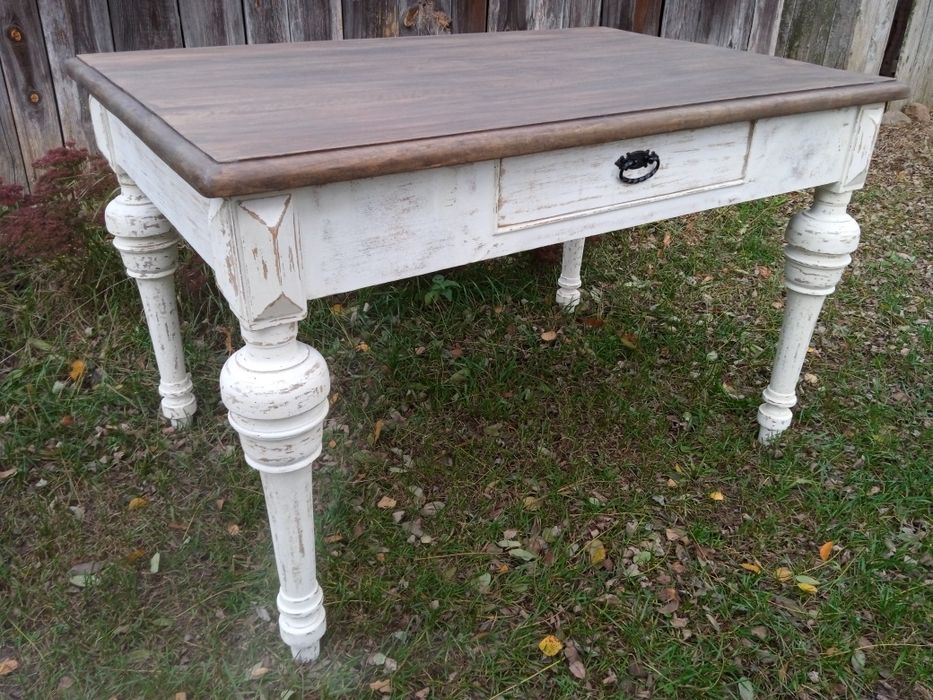 Stół stary wiejski rustykalny prowansalski farmhouse lite drewno