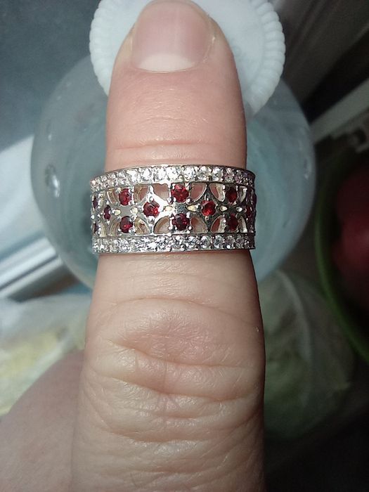 Каблучка срібна Вишиванка р.18, кольцо серебряное