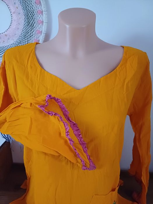 Koszula bluzka orientalna made in India pomarańcz hipi boho Hinduska i