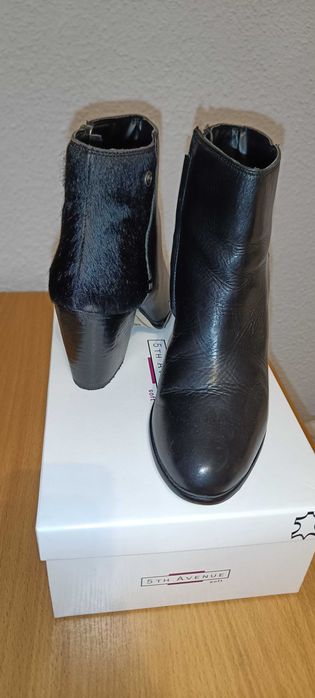 Botki Top3 damskie 38 czarne skóra naturalna