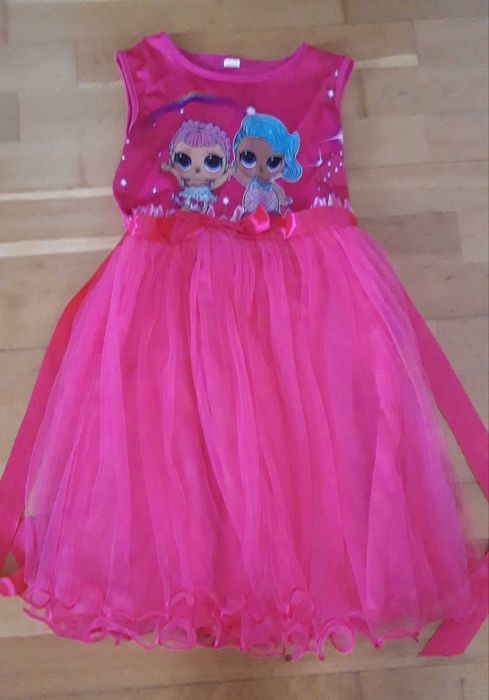 Różowa  sukienka dla dziewczynki rozm 128