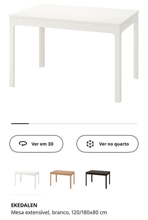 Vendo mesa de refeição extensivel Branca IKEA