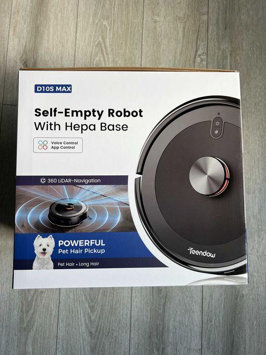 NOWY Robot odkurzający ze stacją opróżniającą 2-w-1 Teendow D10S MAX