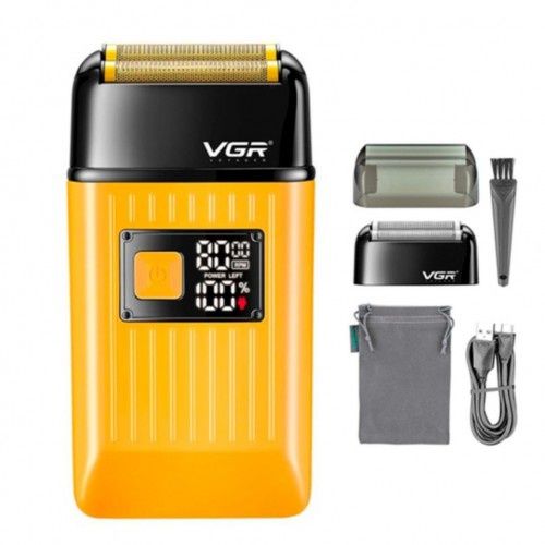 Электробритва VGR V-357 шейвер, двойное лезвие, 2 насадки триммер IPX6