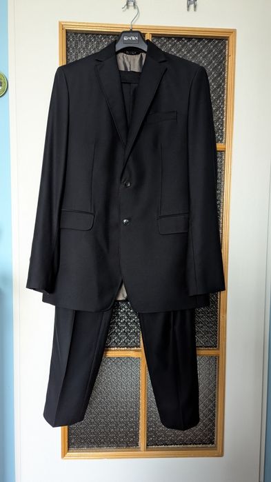 Elegancki garnitur młodzieżowy/ męski czarny r. 188 / 48