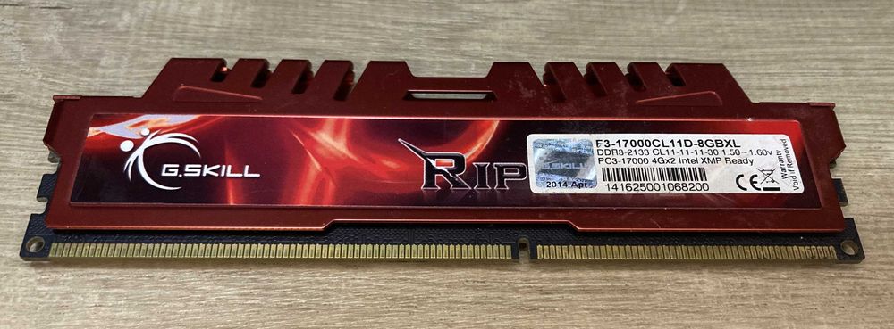 Pamięć RAM G.SKILL RipjawsX DDR3 8GB 2133MHz CL11 F3-17000CL11D-8GBXL