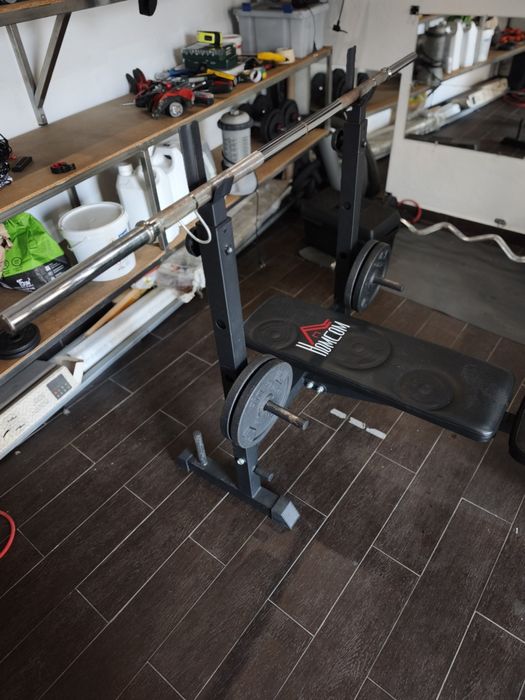 Banco de Pesos Multi Funcional Banco de Musculação Ajustável em 6 Posições 180x134x200cm  Preto