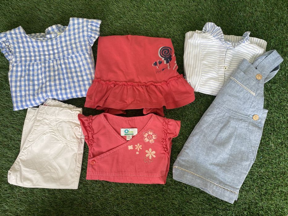 Lote roupa PlayUp Conjuntos menina Jardineira,calças,vestidos e blusa
