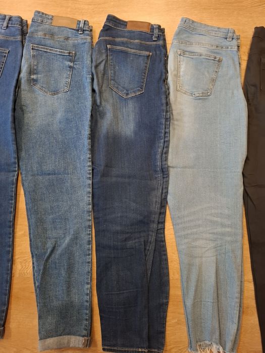 8 par spodni 38/40 M L jeansy skinny straight