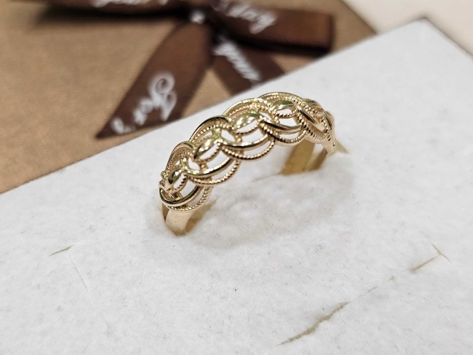 Złoty pierścionek stylowy BARDZO ŁADNY WZÓR PR 585