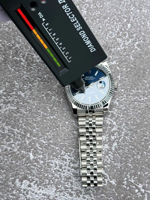 Швейцарские часы Rolex Datejust Silver-Blue. Топ качество