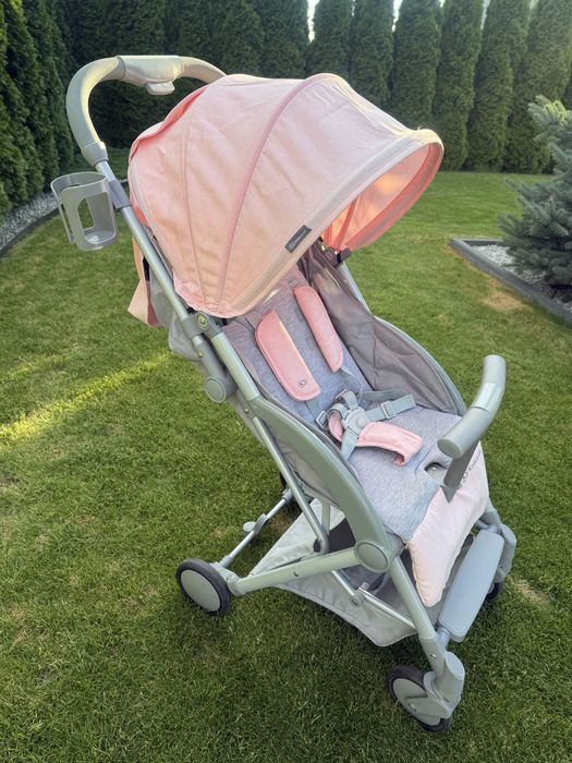 Lekki Wózek spacerówka Kinderkraft Pilot różowy zestaw