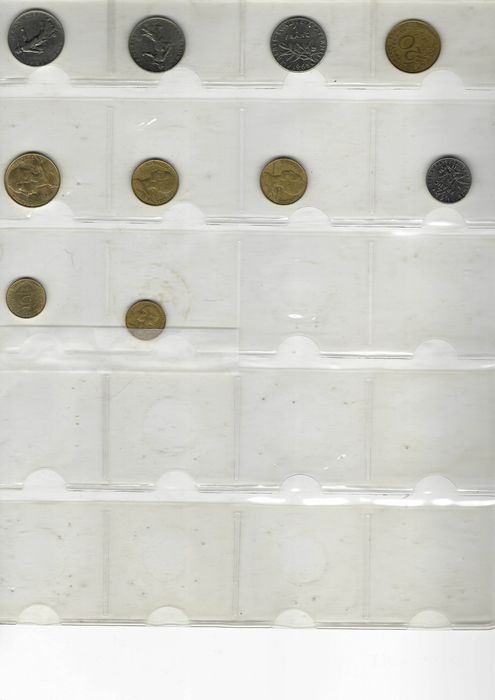 Lote de 10 Moedas de França (Franco/Cêntimos) 1960-1979