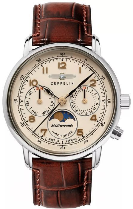 Zegarek Dęmski ZEPPELIN LZ121 Mediterranee Moonphase 9637-5 + BOX