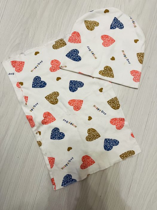 Komplet Czapka dla dziewczynki komin bawełniane szalik wiosenna