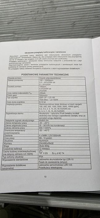 Detektor wykrywacz gazu Alter LD100