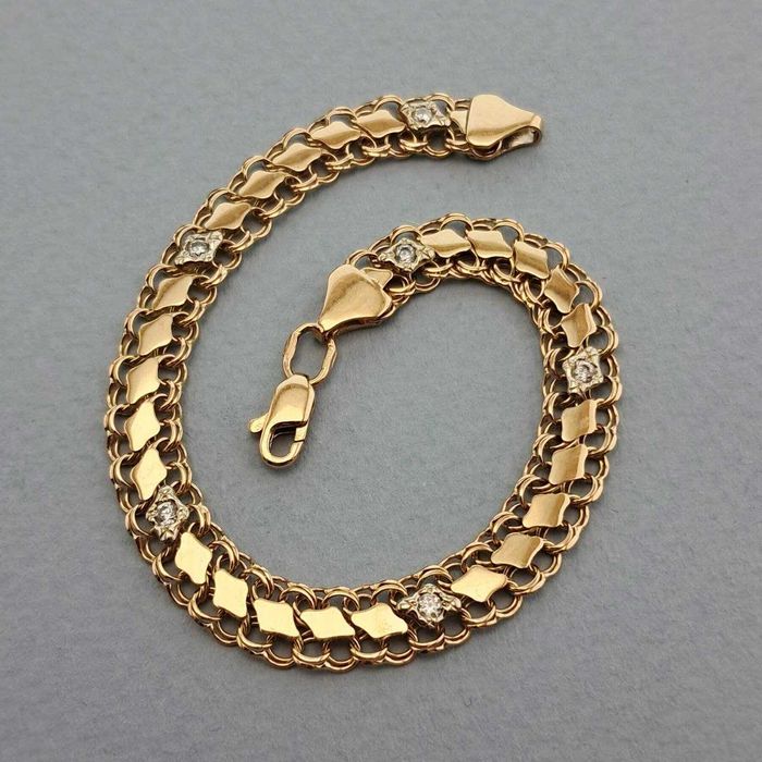 ‼Золотой браслет женский 6,18 гр 17 см Золотий Браслетик Золото 585 пр