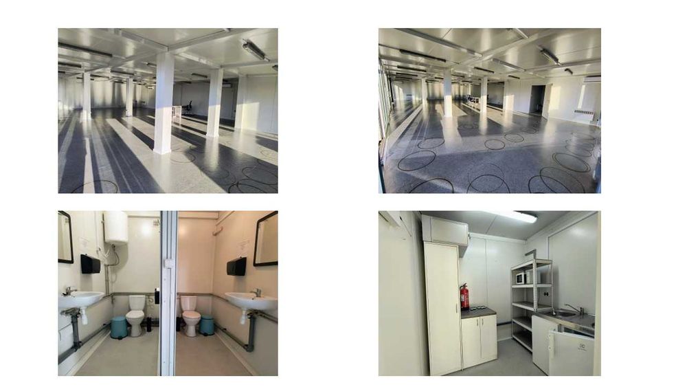 Pawilon kontenerowy 18x10 m - handlowy z dużą witryną