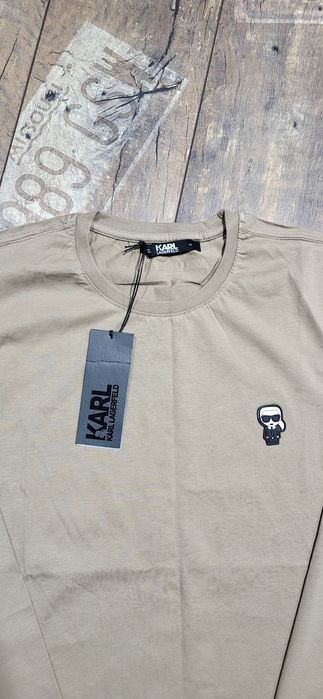 Karl ludzik beżowy long meski longsleeve bawełna premium M
