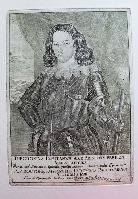 D. Teodósio de Bragança, 1º Príncipe do Brasil, gravura aberta em 1679
