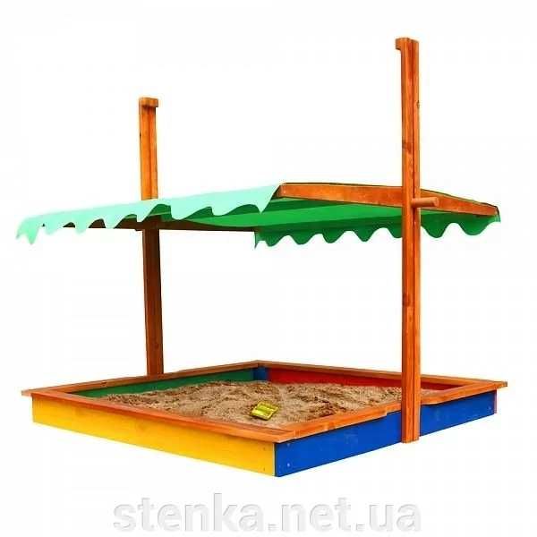 Пісочниця із дерева з тентом Песочница детская