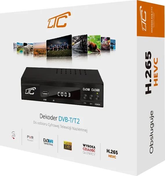 Dekoder Tuner TV naziemnej DVB-T2 DVB-C  FULL HD USB HDMI PILOT