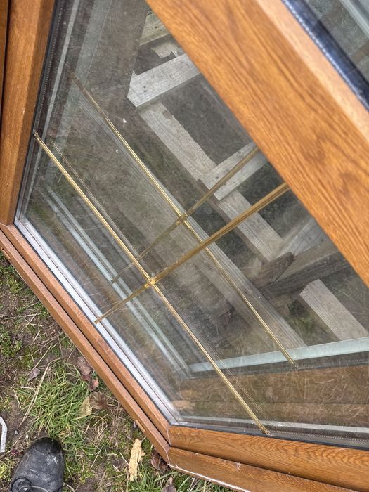 1x okno plastikowe 86x220 balkonowe zloty dab szpros zloty (wysylka)