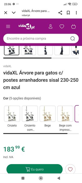 Árvore para gatos com postes arranhadores