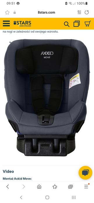 Fotelik samochodowy AXKID MOVE tyłem