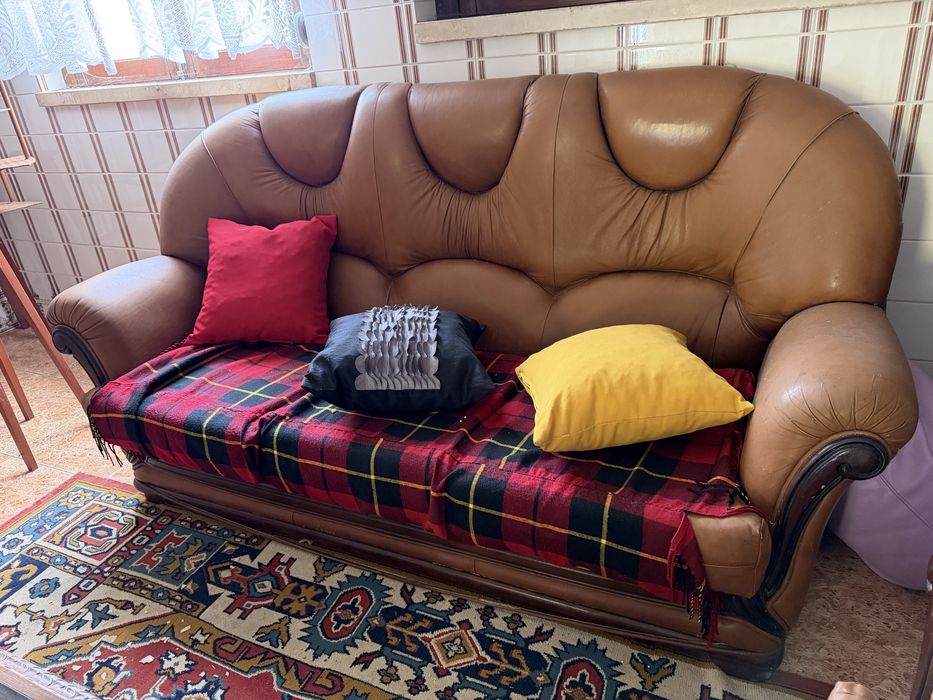 Conjunto 3 sofas com mesa centro