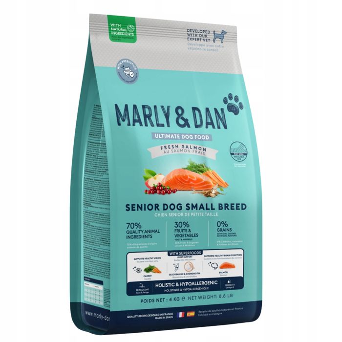 4 Kg Sucha Karma Dla Psa Marly & Dan Łosoś Hipoalergiczna Małe Rasy