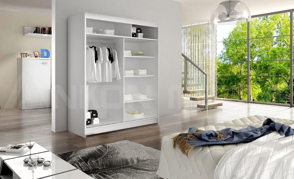 SZAFA przesuwna z lustrem WENDY S 150 cm pojemna garderoba nowa