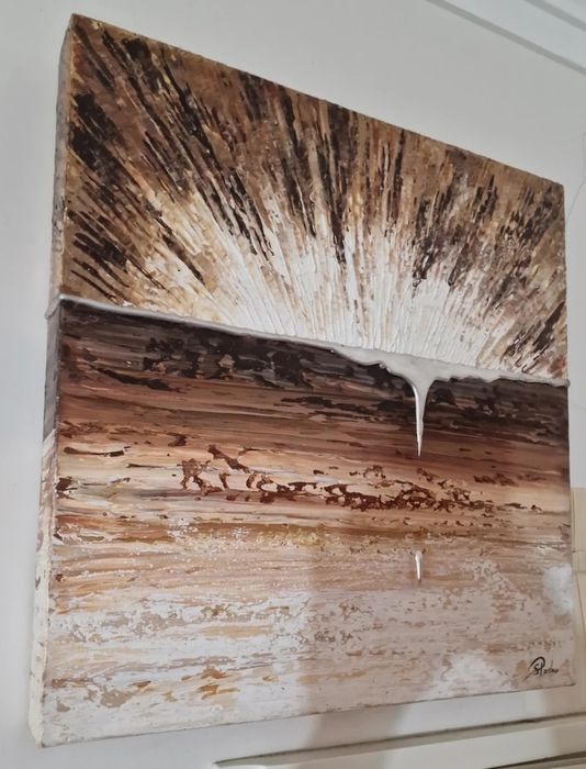Conjunto de quadros pintado com folha de prata