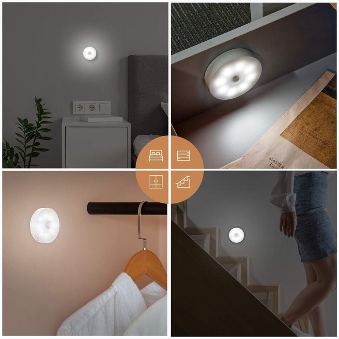 3 luzes recarregáveis  USB sensor de movimento para quarto bebê