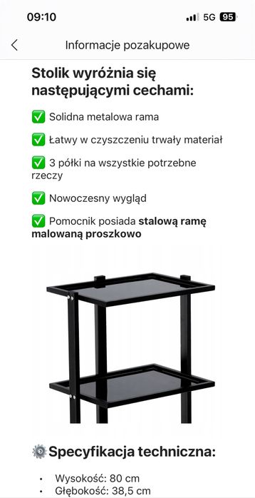 Calissimo wozek pomocnik fryzjerski czarny