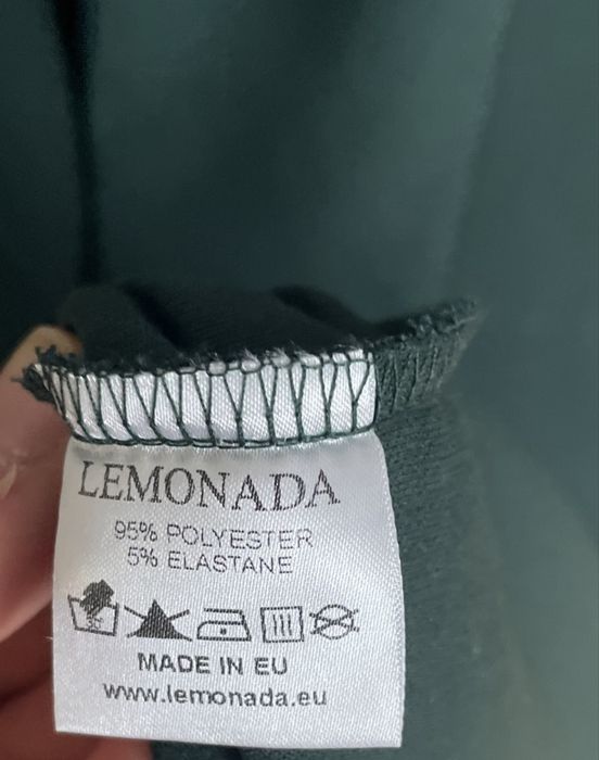 Sukienka damska butelkowa zieleń stójka elegancka  Lemonada S