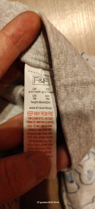 Spodnie niemowlęce 56 F&F w misie
