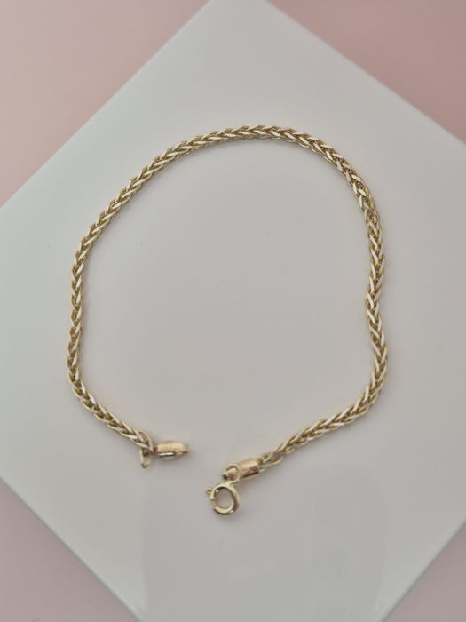 Złota bransoletka lisi ogon kostka  17 cm p. 585