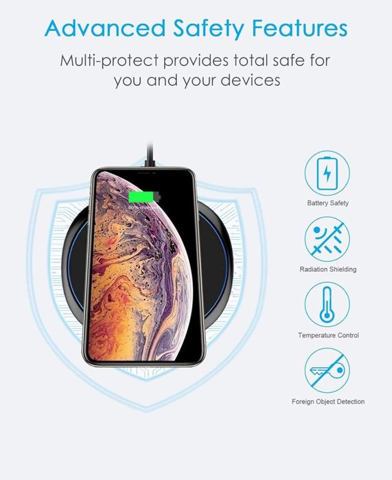 NANAMI Bezprzewodowa ładowarka Qi 10 W do iPhone'a i Samsunga