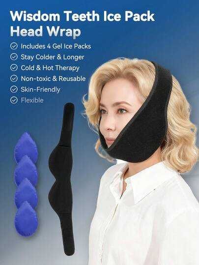 Faixa de gel reutilizável para terapia quente/fria mandibula