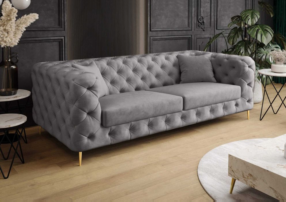 Sofa Boston Chesterfield Elegancka Pikowana Luksusowa