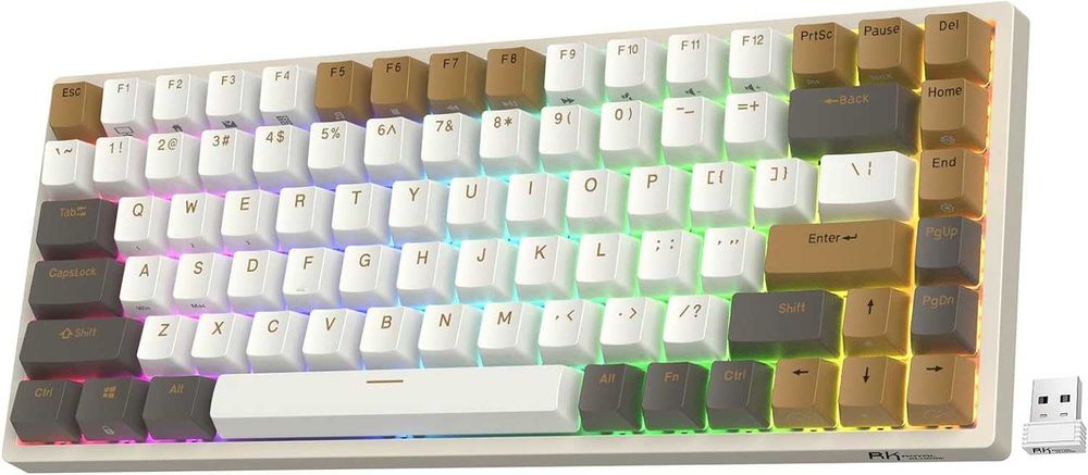 Teclado mecânico RK84 RGB Edição limitada, Bluetooth/2.4Ghz/USB