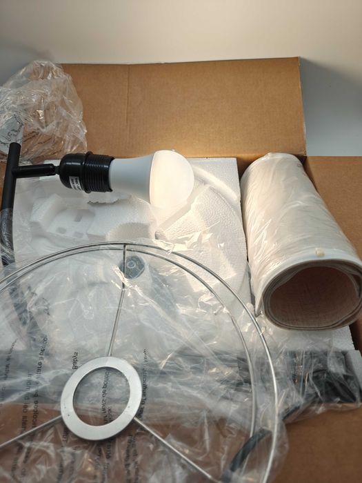 Lâmpada de Pé LED 154 cm – 9 W, 3000–6000 K, Cúpula de Linho