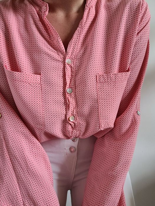 Różowa wzorzysta koszula oversize MAPP