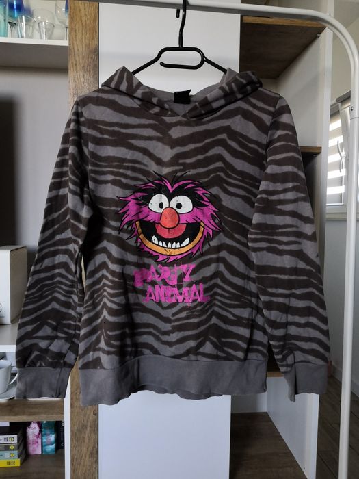 George szara bluza z kapturem mapet mapety ulica sezamkowa.