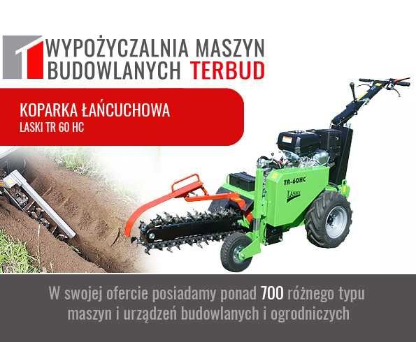 Koparka łańcuchowa. Nowość! Wypożyczalnia Śląsk.